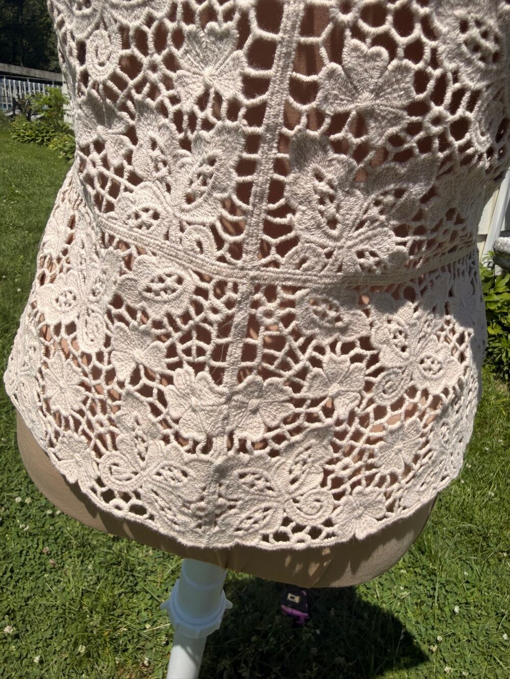 LACE VEST acezung Jean Couture Lace Vest tunic -  waist length